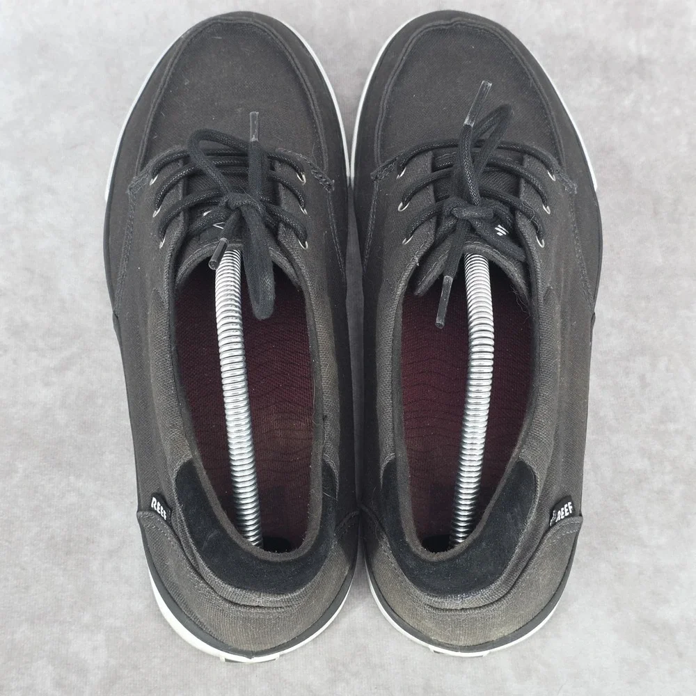 Reef Deckhand 3 Men's 11.5 Charcoal Comfort Boat Shoes Sneakers Canvas Non Slip